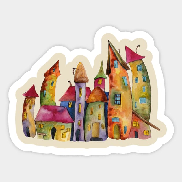 CASTLE HOUSE || WATERCOLOR Sticker by ShamSahid